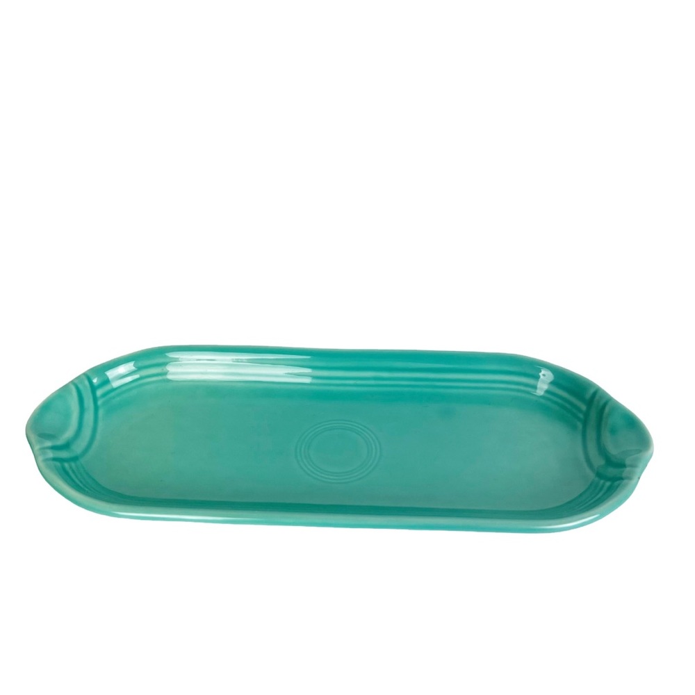 NEW FIESTA WARE utility relish corn on the cob TRAY turquoise blue.